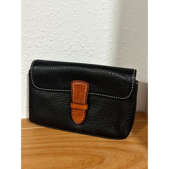 Dooney & Bourke Black Pebbled Leather Clutch Wallet Pouch EUC - Picture 2 of 7